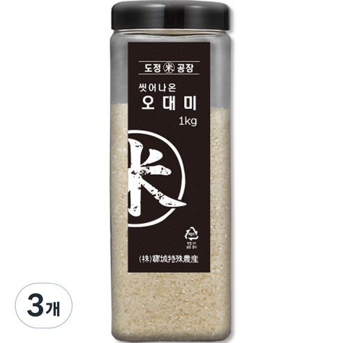 도정공장 씻어나온 오대미, 1kg, 3개