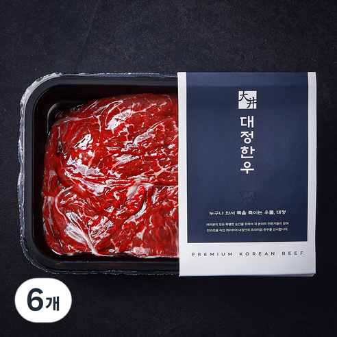 대정한우 국내산 한우 정육 불고기 2등급 (냉장), 300g, 6개