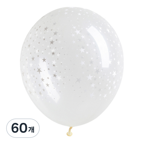 셈퍼텍스 별무늬 풍선 30cm, 투명, 60개