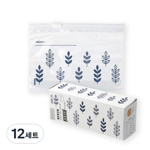 니토리 슬라이딩 스탠딩 지퍼백 풀잎 M 24매, 중(M), 12세트