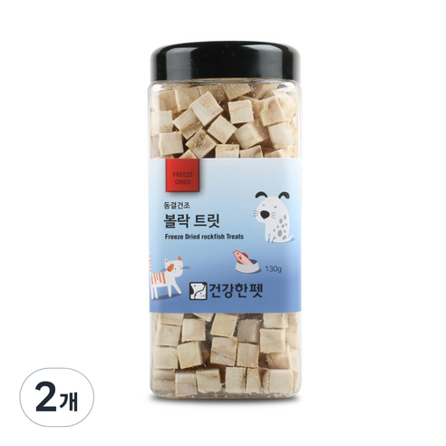 건강한펫 동결건조 트릿 반려동물 간식 130g, 2개, 생선