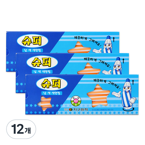 지구화학 슈퍼색연필 낱색 연주황 12p, 12개, 1색