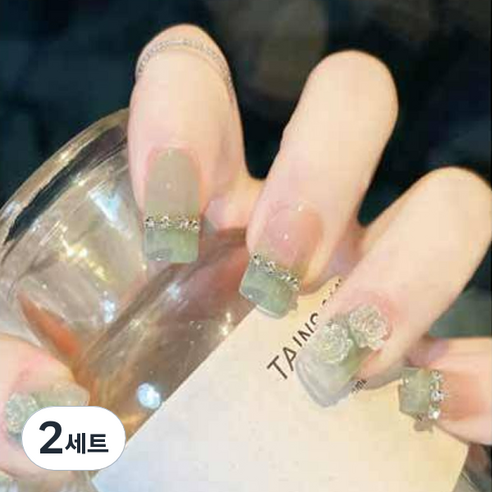 네이처스파머 컬렉션 네일팁 24p 세트 Z-114, 풀잎 동백이, 2개