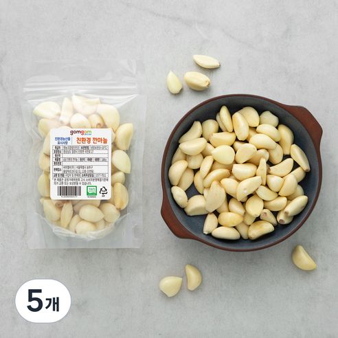 친환경 깐마늘, 200g, 5개