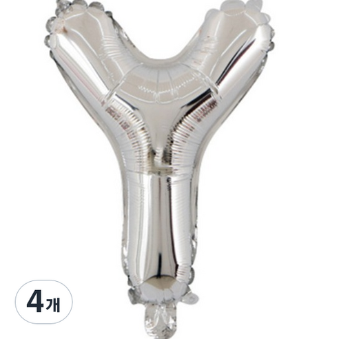 팡파티 레터링 알파벳 풍선 Y 40cm, 실버, 4개