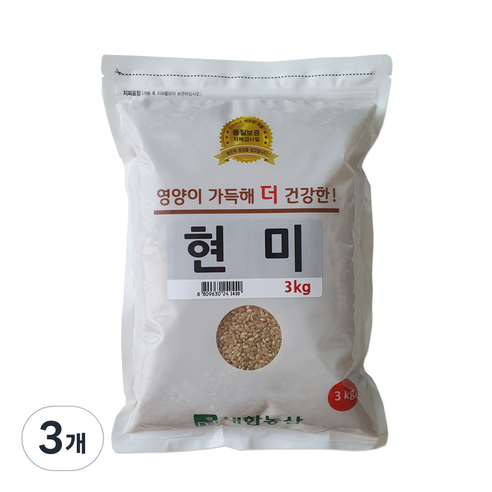 대한농산 현미, 3kg, 3개