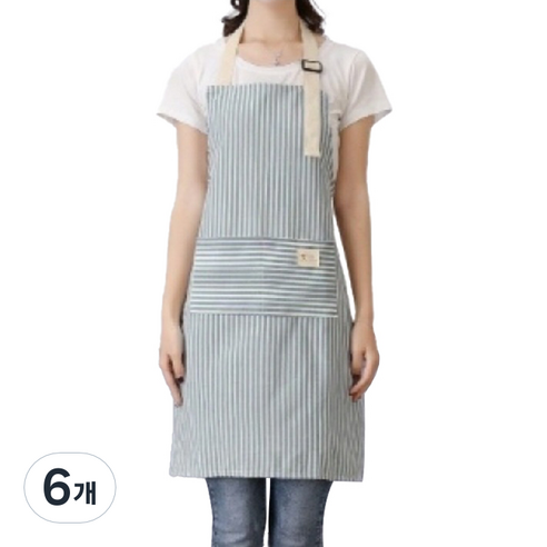 누심비 줄무늬 앞치마, 블루, 6개