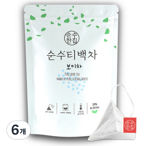 순수한집 보이차 티백, 1g, 10개입, 6개