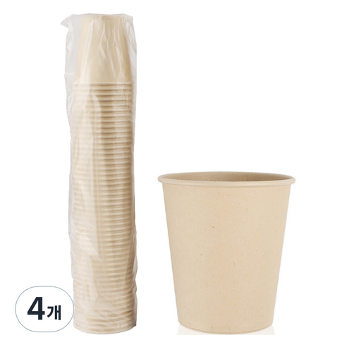슈가랩 사탕수수 종이컵 190ml, 50개입, 4개