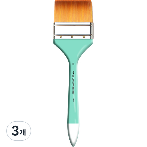 어썸페인팅 다용도 백붓 배경붓 납작붓 넓은붓 LONG WIDE, 5호(80mm), 3개