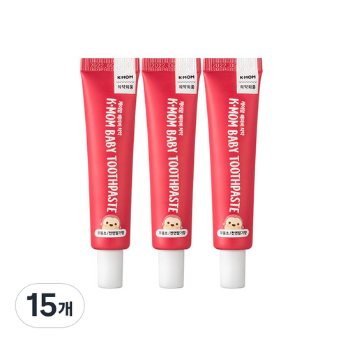 케이맘 베이비 앤 키즈 처음 치약 무불소, 30g, 15개