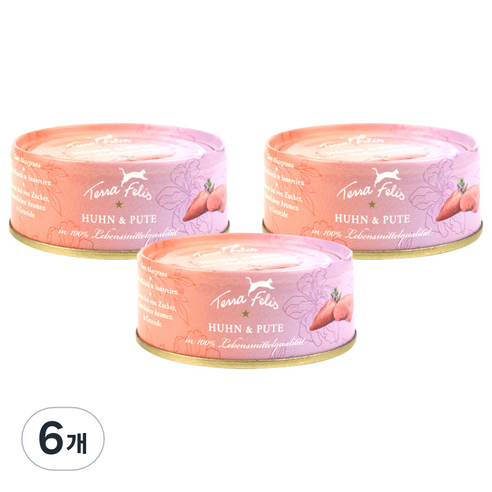 테라펠리스 고양이 치킨 앤 칠면조 캔사료 6p, 닭, 80g, 6개