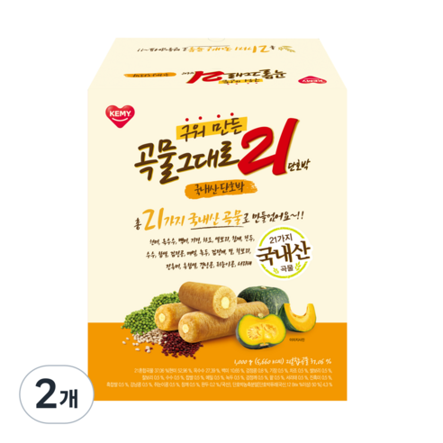 곡물그대로21 구워만든 곡물 그대로21 과자 단호박, 1kg, 2개