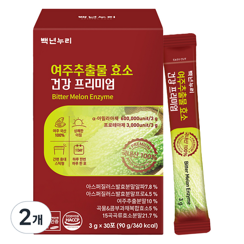 백년누리 여주추출물 효소 건강 프리미엄 30p, 2개, 90g