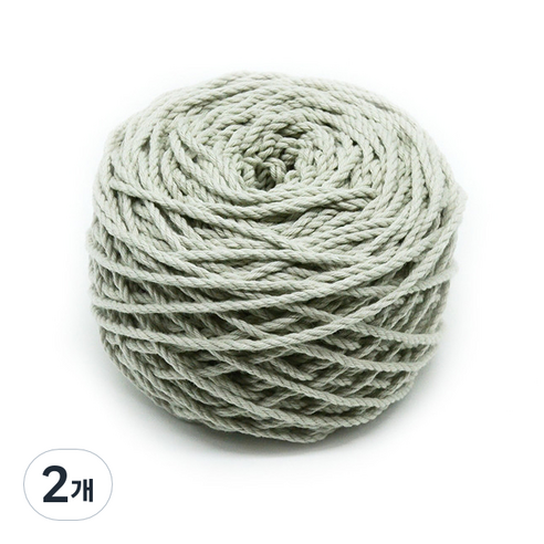 마크라메 색상 면사 3mm 100g, 5 민트 미스트, 2개