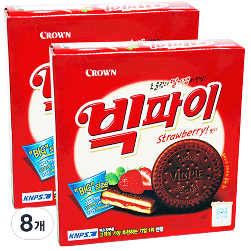 크라운 빅파이 딸기, 324g, 8개