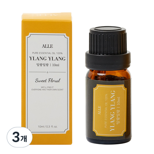 알레 퓨어 에센셜 오일 백프로 일랑일랑, 10ml, 3개