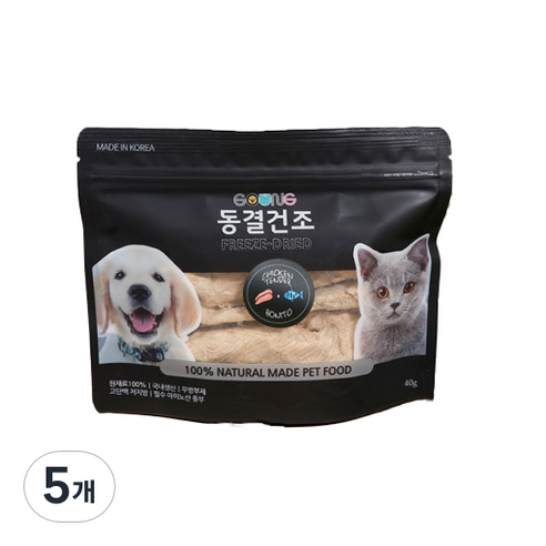 궁 반려동물 닭안심 동결건조 간식 40g, 가씨오부시맛, 5개