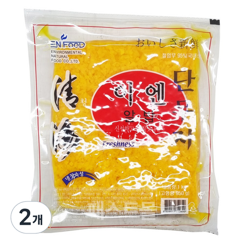 이엔 압축 일식 알밥 단무지, 1kg, 2개