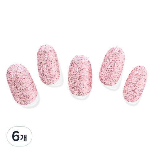 모노몬드 젤네일 스티커, 6개, 135 Pink glitter