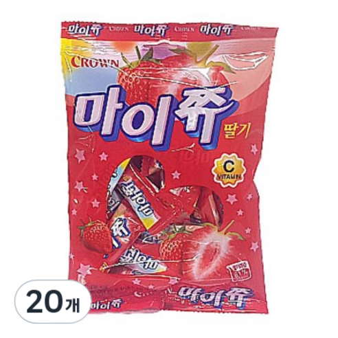 크라운 마이쮸 딸기 츄잉캔디, 92g, 20개