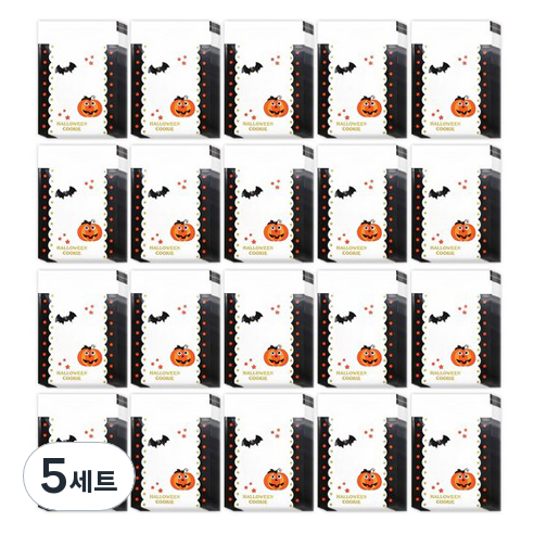 스투피드 할로윈 선물포장 OPP 접착봉투 200p 세트 10 x 14 cm, 쿠키 화이트, 5세트