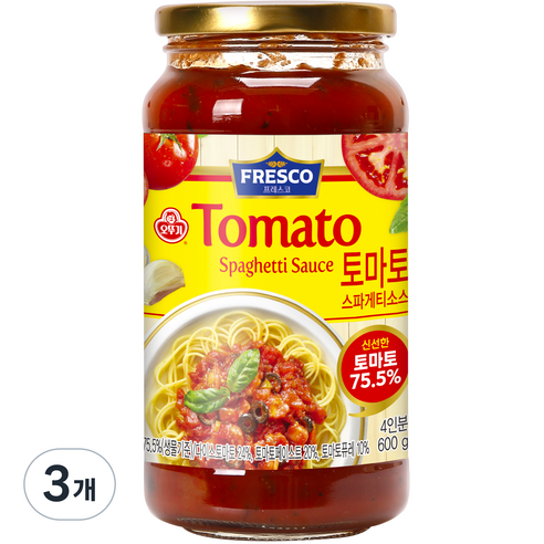 오뚜기프레스코 토마토 스파게티소스, 600g, 3개