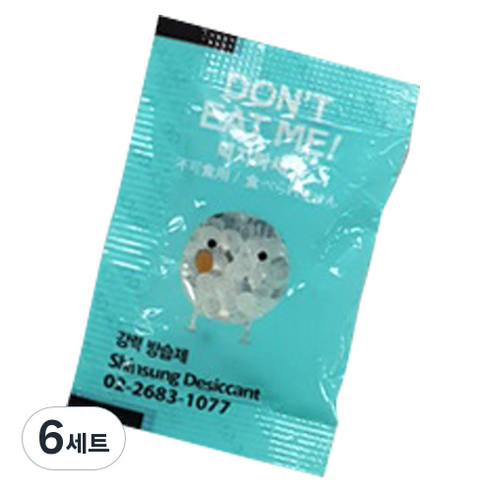 물먹는뽀송 매일매일이 뽀송한 스탠드형 제습제 빅 본품, 250g, 20개 10 신성데시칸트 PET 재질 캐릭 양면 실리카겔, 1g, 6세트