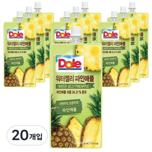 돌 워터 젤리 파인애플, 130ml, 20개입
