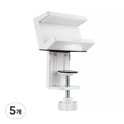 파워존 천하지엘씨 클램프 멀티탭 거치대 55mm, 5개, 화이트