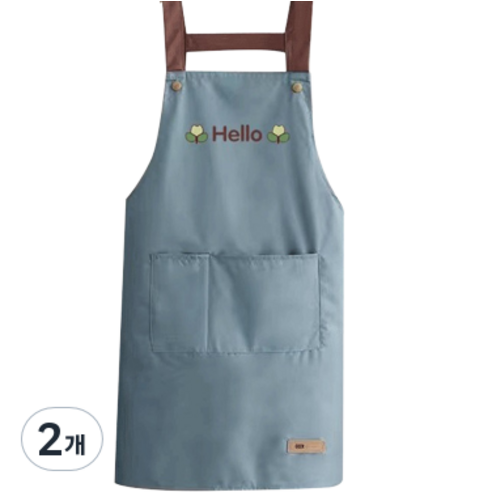 헬로젬 헬로 포켓 H형 앞치마, 블루, 2개