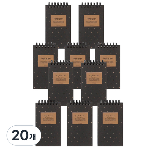 톡톡팬시 1000 포켓북 상철수첩 60매, 도트 블랙, 20개