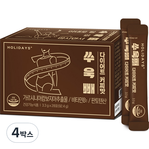 홀리데이즈 쑤욱빼 다이어트 커피맛, 28포, 92.4g, 4박스