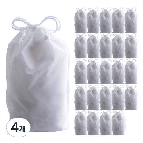 부직포 복주머니 더스트백 20 x 27 cm 25p, 화이트, 4개