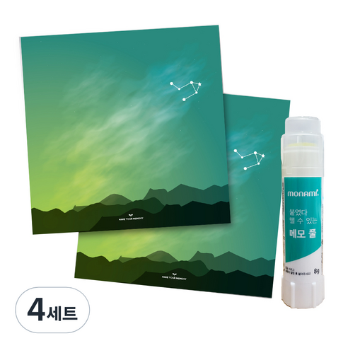 꼼꼬미 12 별자리 메모지 2p + 재접착풀, 천칭자리, 4세트