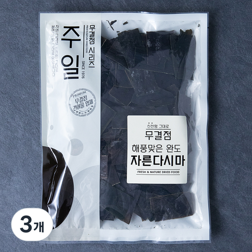 주일 무결점 해풍맞은 완도 자른다시마, 3개, 150g