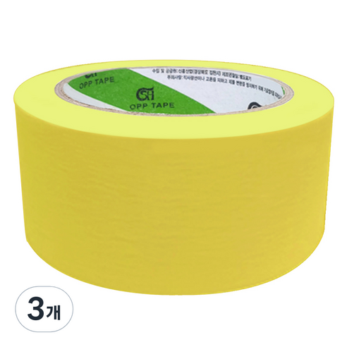 신흥테이프 마스킹 테이프 노랑 48mm x 40m, 3개