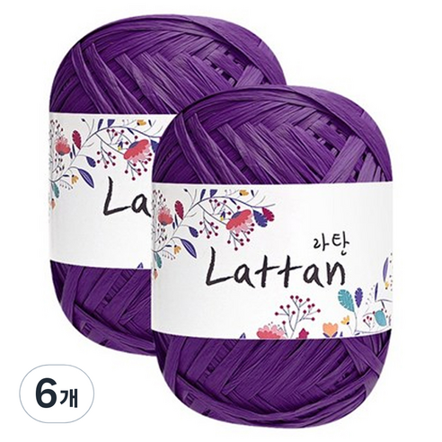 yarna 라탄 2볼 라피아실 40g, 22번(무광), 6개