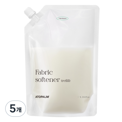 아토팜 섬유유연제 튤립블라썸 리필, 1000ml, 5개