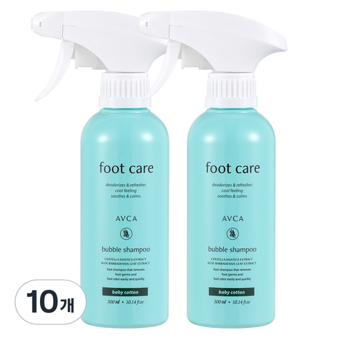 아브카 풋 케어 버블 풋샴푸 베이비코튼향, 1개입, 10개, 300ml