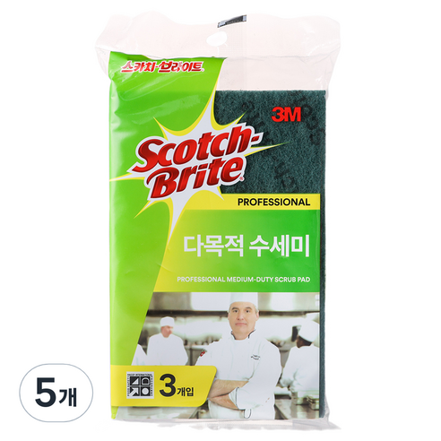 스카치브라이트 프로페셔널 다목적 수세미, 5개, 3개입