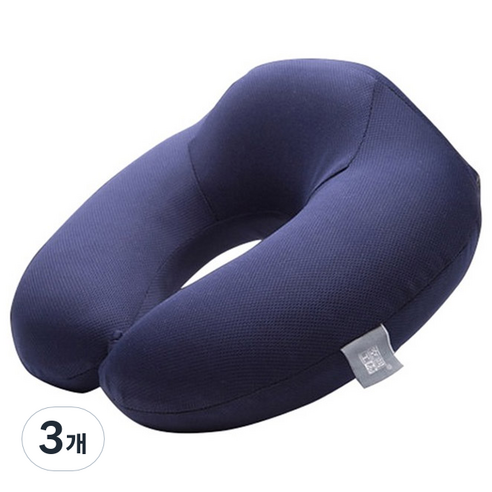 킨톤 여행용 U자 통풍 메모리폼 목쿠션, 네이비, 3개