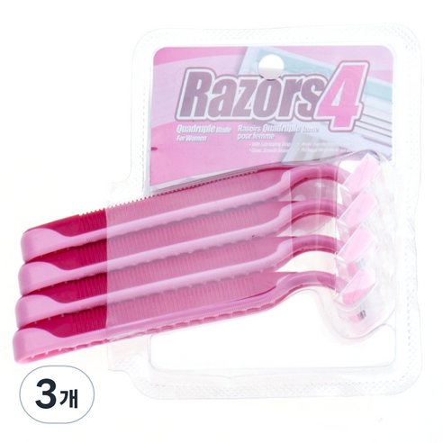 드위트리 Razors 4 일회용 면도기 핑크, 3개, 4개입