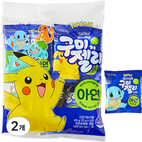 에치와이 브이푸드 구미젤리 사과맛 5p, 2개, 105g
