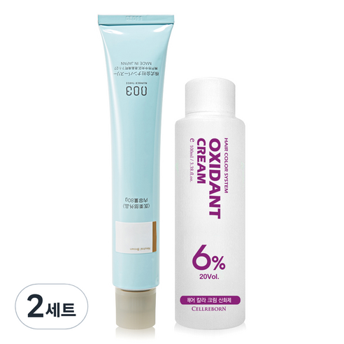 넘버쓰리 리크로마 패션 그레이 염색제 + 산화제 100ml, 3/0N, 2세트