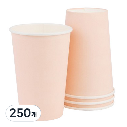 투고팩 종이컵 베이비핑크 390ml, 1개입, 250개