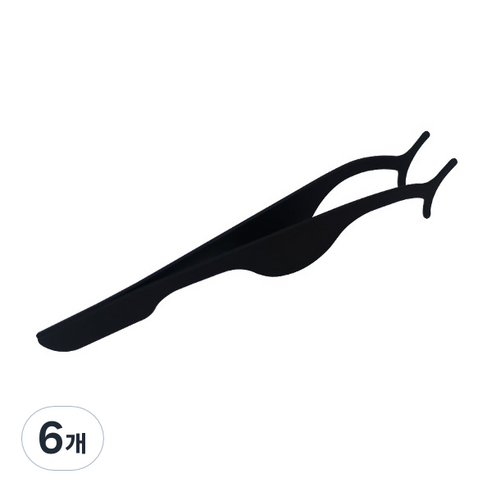 와이츄 속눈썹 집게 와이드형 베이직, 블랙, 6개
