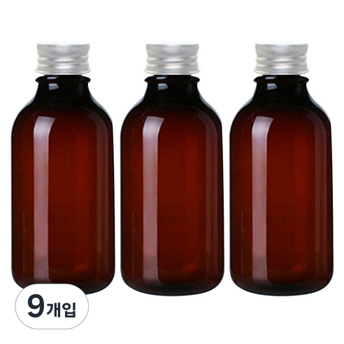 병도매닷컴 ARB520 갈색 음료용기 알루미늄 실버캡, 520ml, 9개