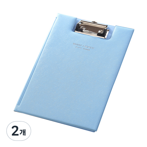 동아피엠에스 가죽 커버 클립보드 31.5 x 22.5 cm, 스카이, 2개
