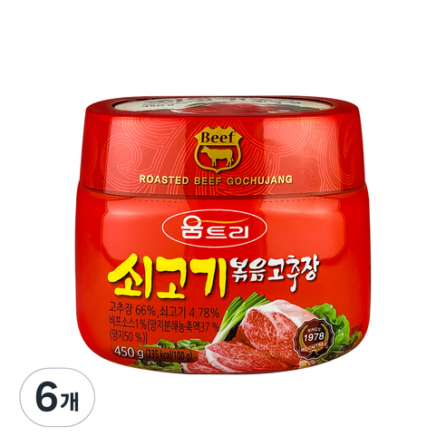 움트리 쇠고기 볶음고추장, 450g, 6개